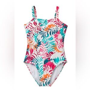 Eddie Bauer Core One Piece Swimsuit XL Tropical Leaf Print UPF 50 NWT Pool Beach